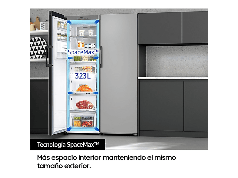 SAMSUNG RZ32A7485S9/EF — Congelador vertical, 191,2 cm, Inox, 323 l, vista 5