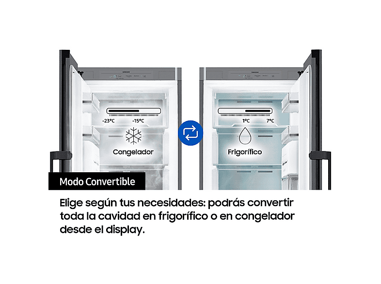 SAMSUNG RZ32A7485S9/EF — Congelador vertical, 191,2 cm, Inox, 323 l, vista 7