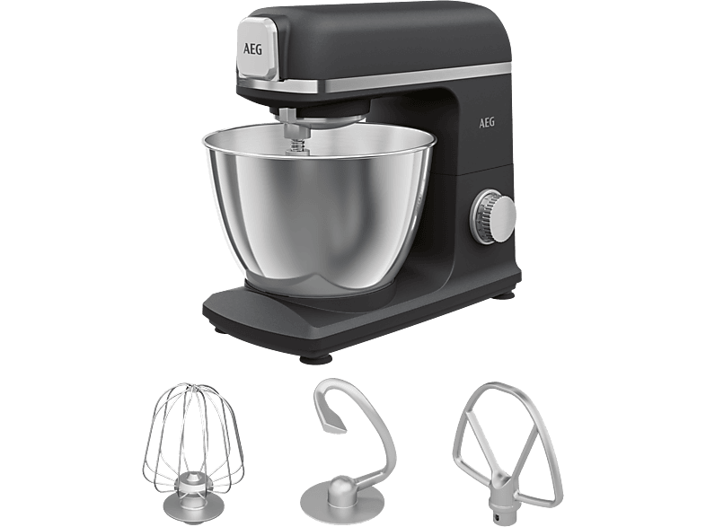 AEG KM5-1-4BPT — Robot de cocina, 1200 W, Negro, 5,0 l