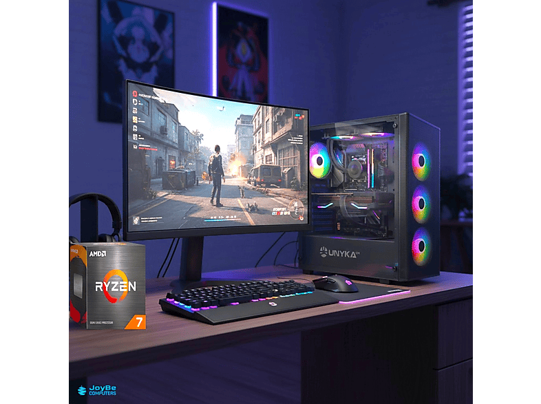 JOYBE COMPUTERS Predator 5700G — PC Gaming Avanzado, 32 GB RAM, 1 TB SSD, AMD Ryzen™ 7 5700G, Radeon™ RX Vega 8, vista 7
