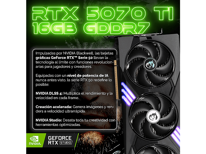 PC RACING Equinox — PC Gaming, 64 GB RAM, 2 TB SSD, Negro, AMD Ryzen™ 5 7600X, vista 4