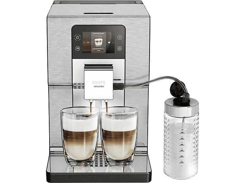 KRUPS EA877D INTUITION EXPERIENCE + — Cafetera superautomática, 1550 W, Metal, 15 bar, 2 tazas, vista 2