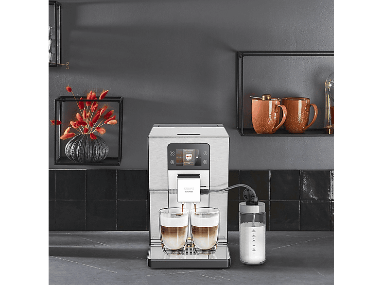 KRUPS EA877D INTUITION EXPERIENCE + — Cafetera superautomática, 1550 W, Metal, 15 bar, 2 tazas, vista 8