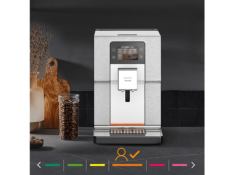KRUPS EA877D INTUITION EXPERIENCE + — Cafetera superautomática, 1550 W, Metal, 15 bar, 2 tazas, vista 9