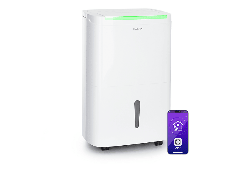KLARSTEIN DryFy Connect — Deshumidificador, 55 m², Blanco, 7 l