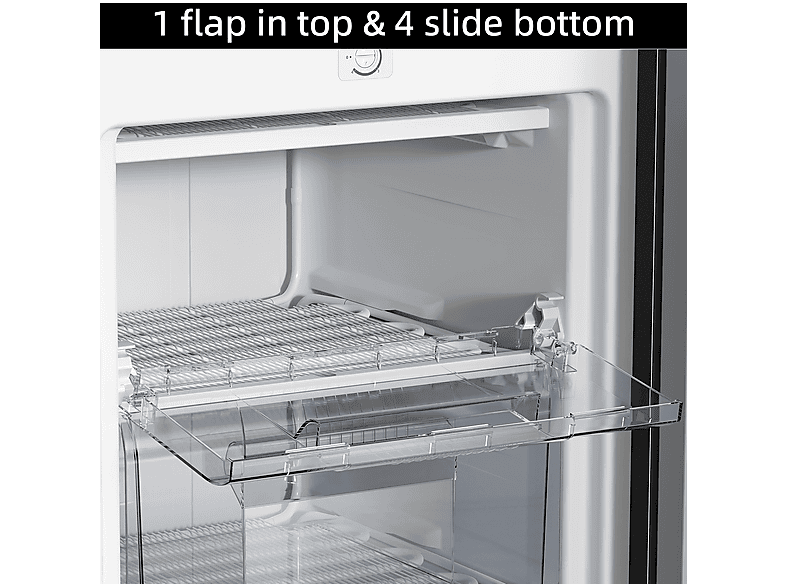 CHIQ FSD160D4E — Congelador vertical, 125,9 cm, 145 l, Color Metalico Cepillado Oscuro, vista 4