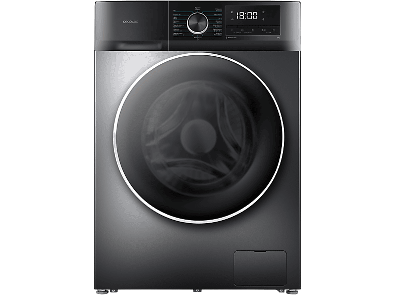 CECOTEC 2469 - BOLERO DRESSCODE 9500 INVERTER STEEL A — Lavadora carga frontal, 9 kg, 16 programas, 1400 rpm, vista 2