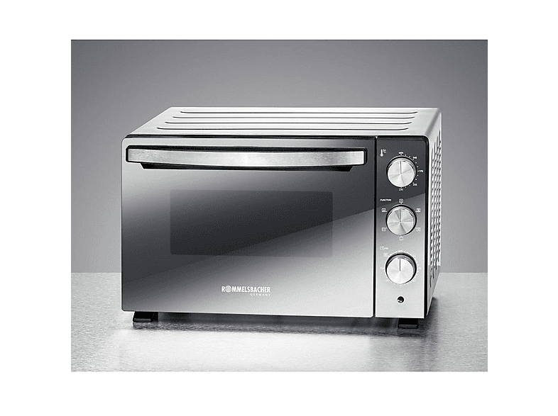 ROMMELSBACHER BGS 1500 — Mini horno, 1.500 W, 30 l, negro, plateado, vista 5