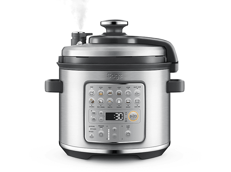 SAGE SPR680BSS2EEU1 THE FAST SLOW GO ACERO INOXIDABLE — Olla de cocción lenta, 6 l, Acero inoxidable cepillado