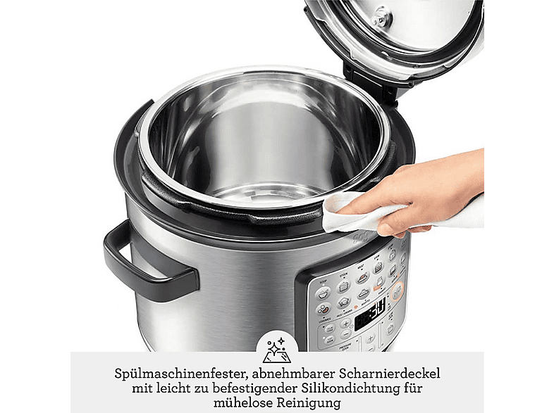 SAGE SPR680BSS2EEU1 THE FAST SLOW GO ACERO INOXIDABLE — Olla de cocción lenta, 6 l, Acero inoxidable cepillado, vista 6