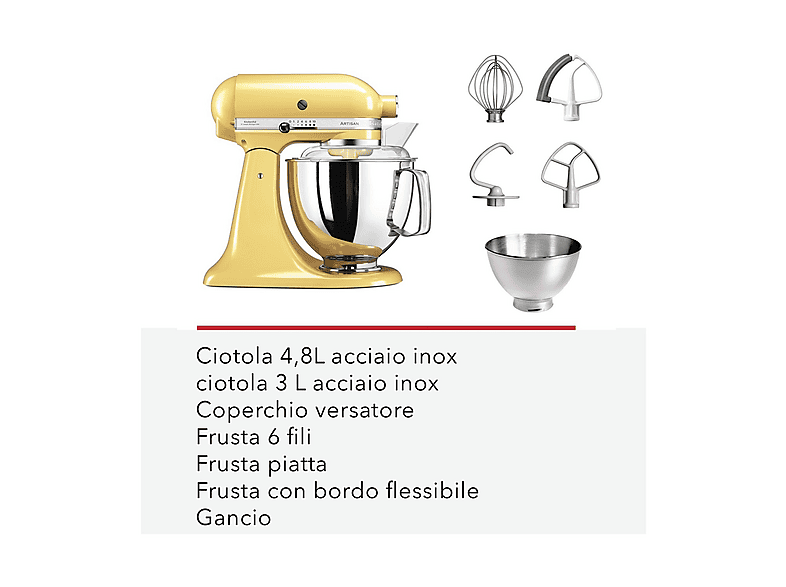 KITCHENAID 5KSM175PSEVB — Robot de cocina, 300 W, Azul, 4,8 l, vista 3