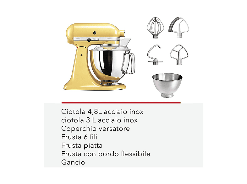 KITCHENAID 5KSM175PSEVB — Robot de cocina, 300 W, Azul, 4,8 l, vista 4