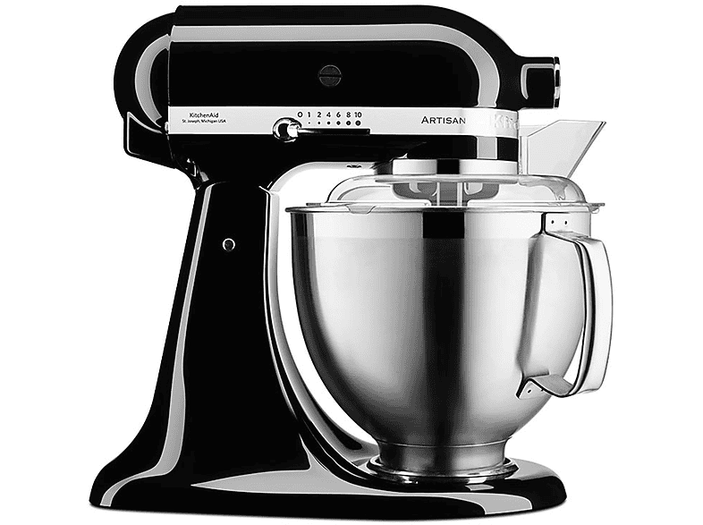 KITCHENAID 5KSM185PSEOB — Robot amasador, 300 W, Negro, 4,8 l