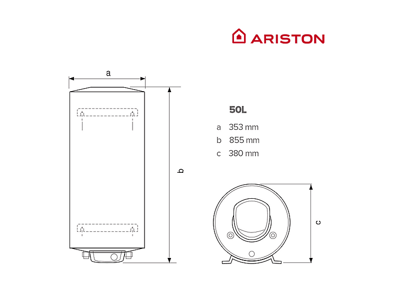 ARISTON — Termo Eléctrico, Blanco, FLECK NILO 2.0 50 EU ARISTON, 50 l, vista 6