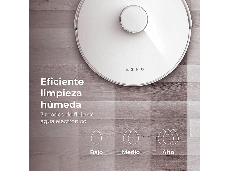 AENO RC2S — Robot aspirador, Blanco, 14,8 V, Potencia de succión 2500 kPa, Depósito 0,6 l, vista 4