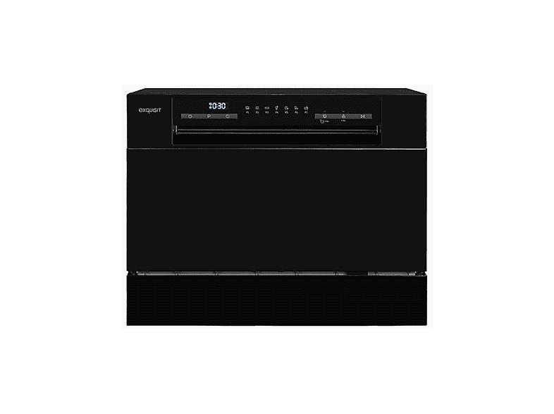 EXQUISIT GSP206-030D — Lavavajillas compacto, 6 servicios, 7 programas, 55 cm, Negro