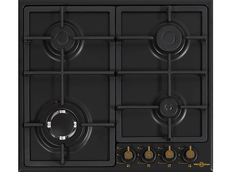 VITROKITCHEN EN63RN — Placa de gas, 580 mm, Antracita, 4 zonas, Propane/butane