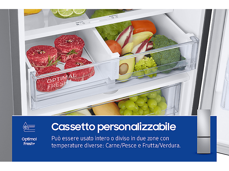 SAMSUNG RB38C603DSA/EF — Frigorífico Combi, No Frost, Altura 2,03 m, Capacidad 390 l, Color Inox, vista 8
