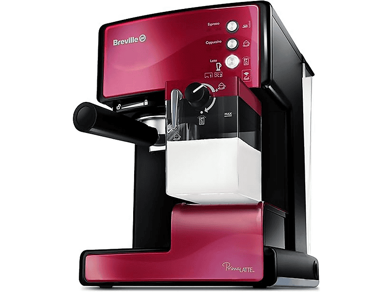 BREVILLE VCF046X - PRIMA LATTE I — Cafetera express, 1050 W, Rojo, 15 bar, 1 tazas, vista 2