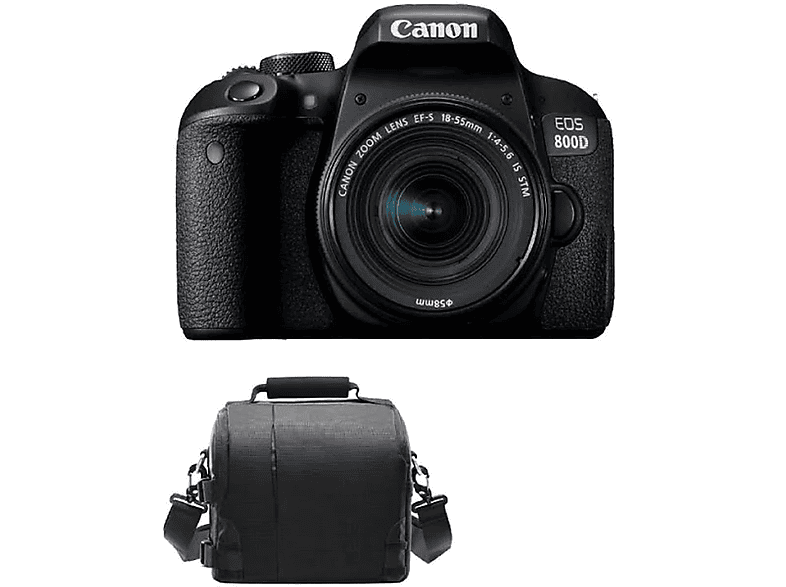 CANON EOS 800D EF-S 18-55mm F4-5.6 IS STM — Cámara digital, Negro, 18 megapixel, Full HD 1080p