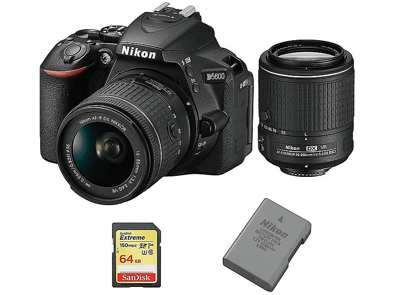 NIKON D5600 — Cámara digital, Negro, 18 megapixel, Full HD 1080p (ref. 133674756)