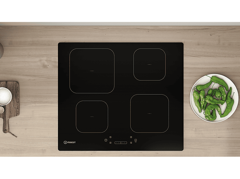INDESIT 8050147589847 — Placa de inducción, 590 mm, Negro, 4 zonas, vista 7