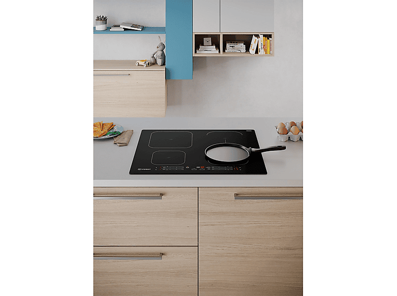 INDESIT 869991583110 — Placa de inducción, 59 cm, Negro, 4 zonas, vista 2