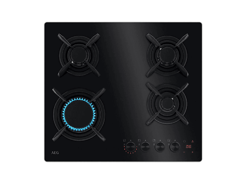 AEG HKB64453NB — Placa de gas, 5,20 cm, Negro, 4 zone(s) zonas, NG + LPG (Propane/Butane)