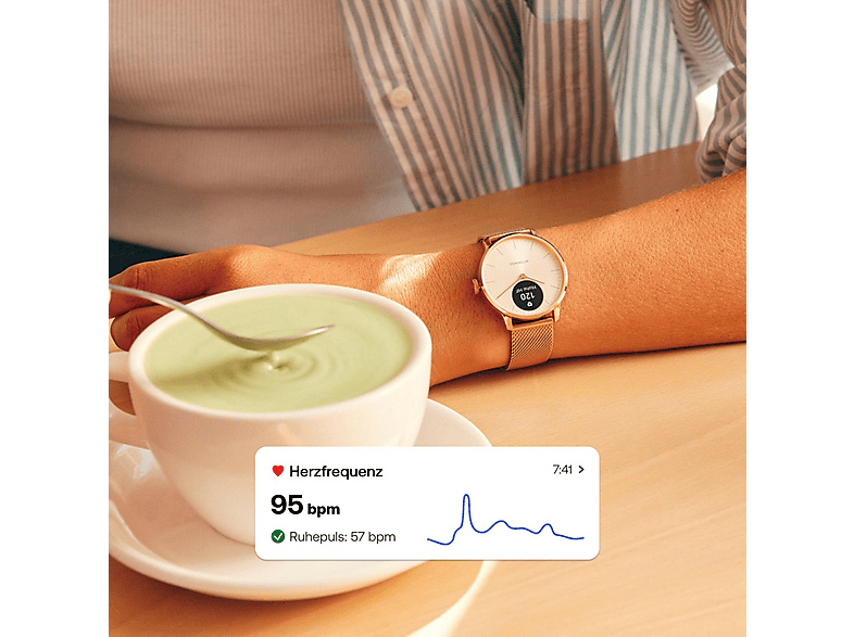 WITHINGS ScanWatch Light — Smartwatch, Oro, Acero inoxidable, vista 6