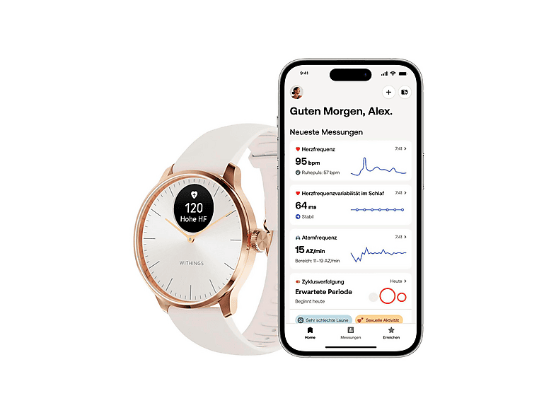 WITHINGS ScanWatch Light — Smartwatch, Oro, Acero inoxidable, vista 8