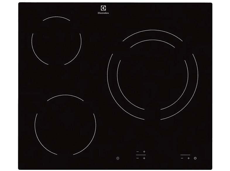 ELECTROLUX 7332543384396 — Placa de vitrocerámica, 590 mm, Negro, 3 zona(s) zonas