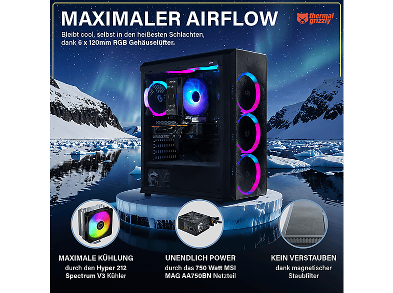 GREED MK2 AMD | Gaming Ordenador / Computer — PC Gaming, 32 GB RAM, 1000 GB SSD, Negro, AMD Ryzen 7 5700X, vista 4