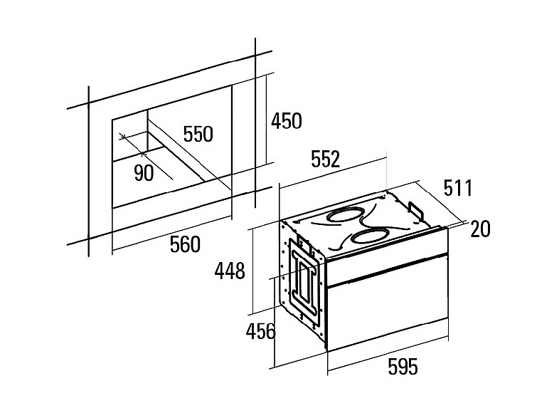CATA CMD 5008 X — Horno compacto, Multifunción, 60 cm, 8 funciones, AquaSmart, vista 2