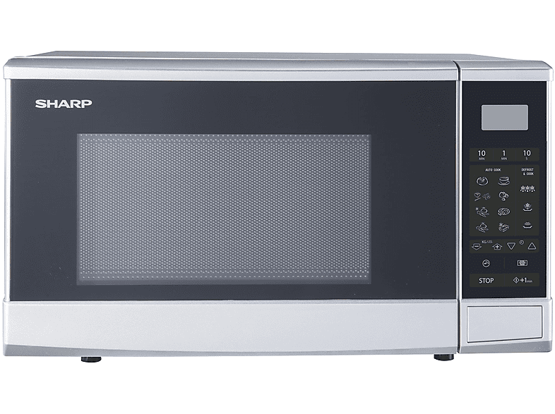 SHARP R270S — Microondas, 800 W, Plata, 10 potencia, 20 l, vista 3