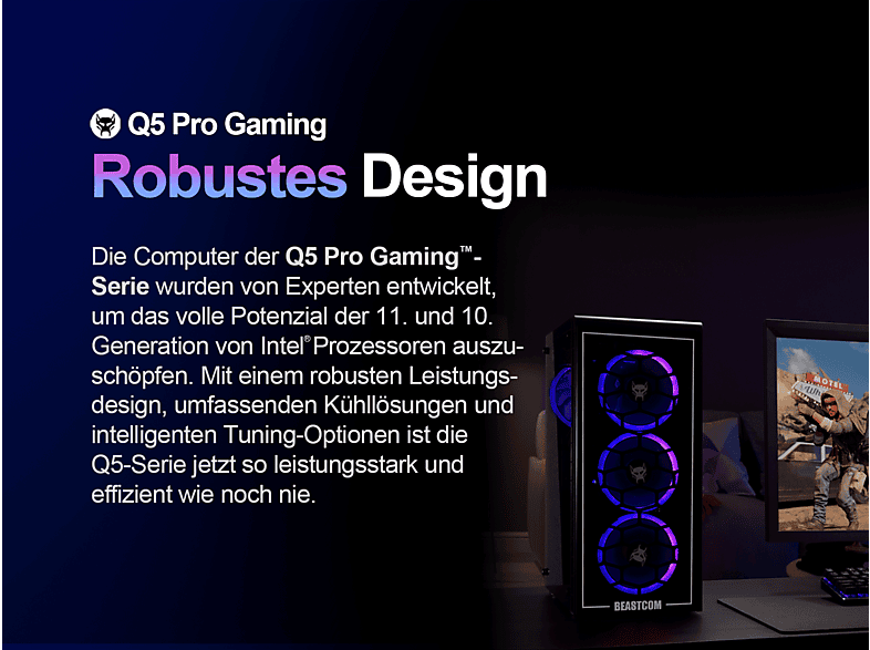 BEASTCOM Q5 | Pro Gaming — PC Gaming, 16 GB RAM, 1 TB SSD, Negro, Intel® Core™ i5-13400F, vista 6