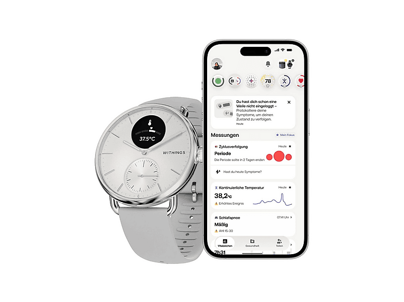 WITHINGS 56837 — Smartwatch, Blanco, Acero inoxidable, vista 4