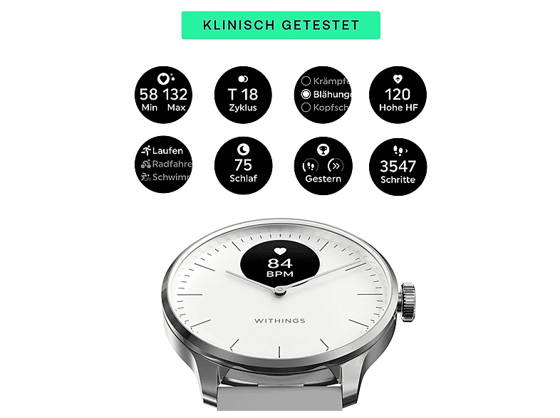 WITHINGS ScanWatch Light — Smartwatch, Oro, Acero inoxidable (ref. 135700641), vista 4
