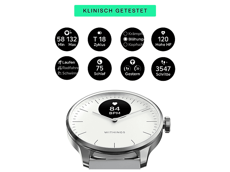 WITHINGS ScanWatch Light — Smartwatch, Oro, Acero inoxidable (ref. 135700641), vista 9