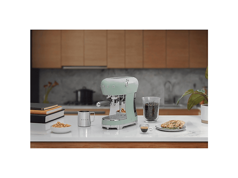 SMEG ECF02PGEU AZUL — Cafetera express, 1350 W, Inox, 15 bar, 2 tazas, vista 8