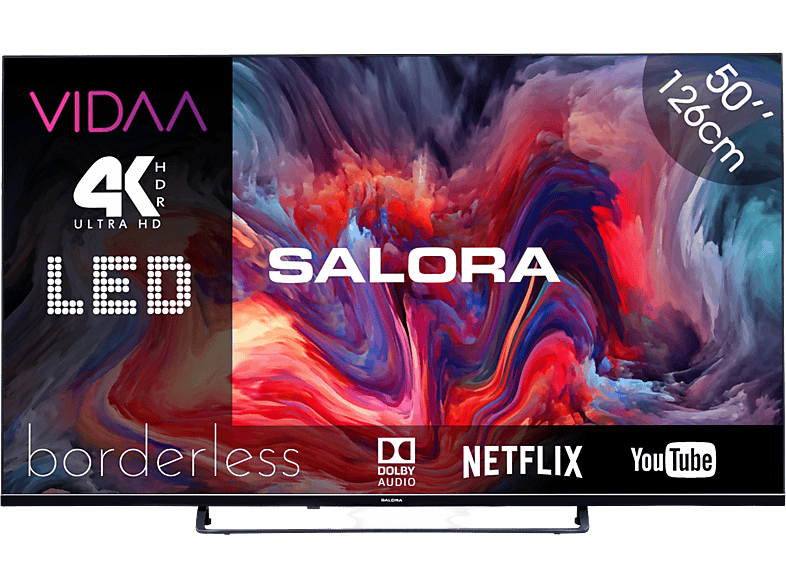 SALORA FOD55UV — TV LED 55", Zwart, UHD 4K, Smart TV, DVB-T2 (H.265)