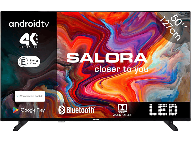 SALORA SMART50TV — TV LED 50", Zwart, UHD 4K, Smart TV, DVB-T2 (H.265)