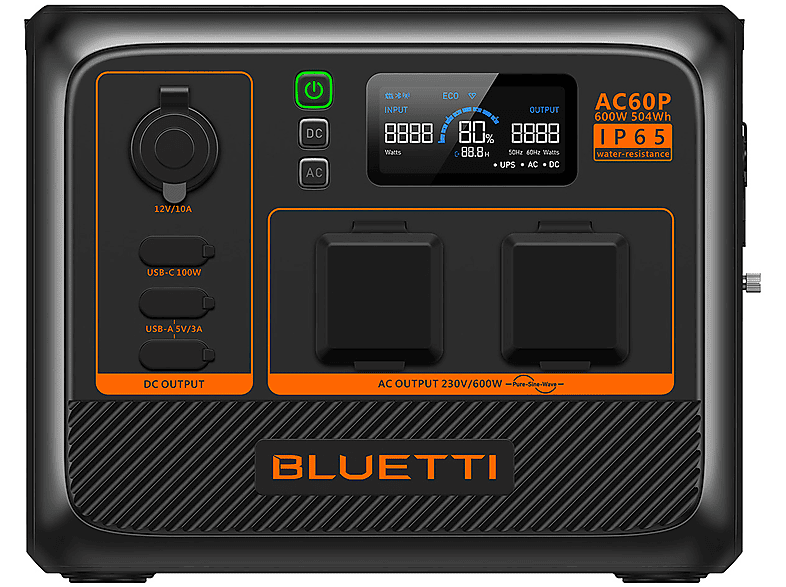 BLUETTI AC60P-EU-GY-BL-00 — Estación de energía, vista 2
