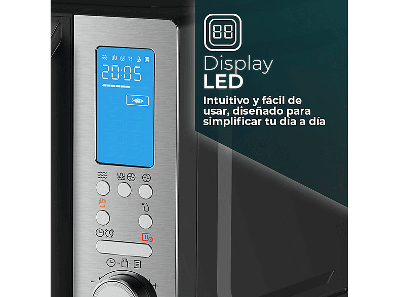 SVAN SVASVMW270CVN — Microondas libre instalación, 900 W, Inox, 5 potencia, 26 l, vista 2