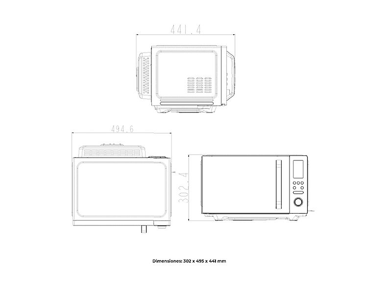 SVAN SVASVMW270CVN — Microondas libre instalación, 900 W, Inox, 5 potencia, 26 l, vista 3