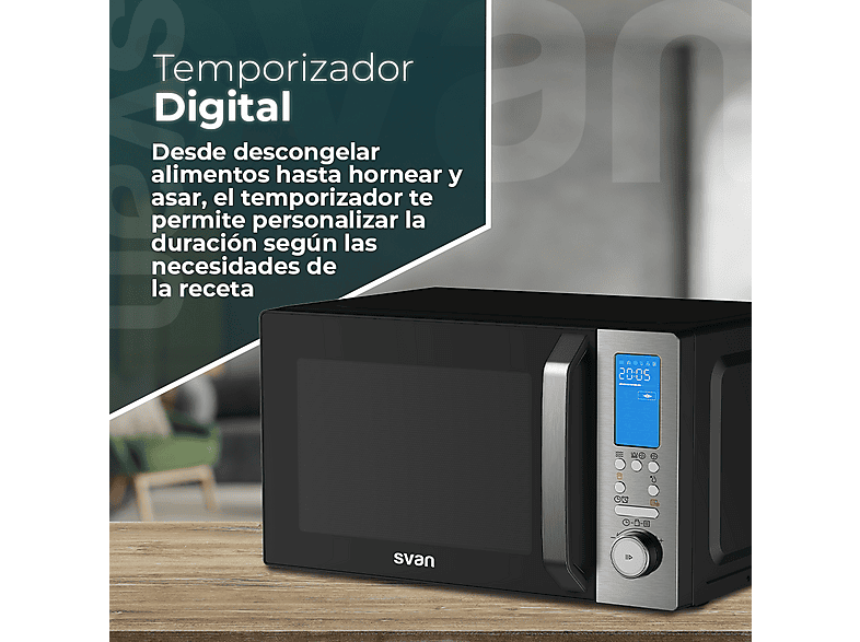 SVAN SVASVMW270CVN — Microondas libre instalación, 900 W, Inox, 5 potencia, 26 l, vista 6