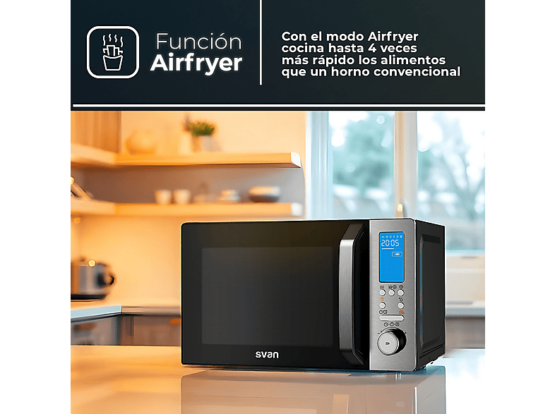 SVAN SVASVMW270CVN — Microondas libre instalación, 900 W, Inox, 5 potencia, 26 l, vista 7