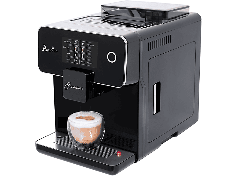 ACOPINO Cremona — Cafetera superautomática, 1500 W, 19 bar, 2 tazas, schwarz