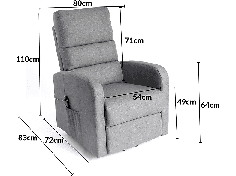 DUPI confort — Sillón de masaje, Peso máximo 150 kg, Gris, vista 2