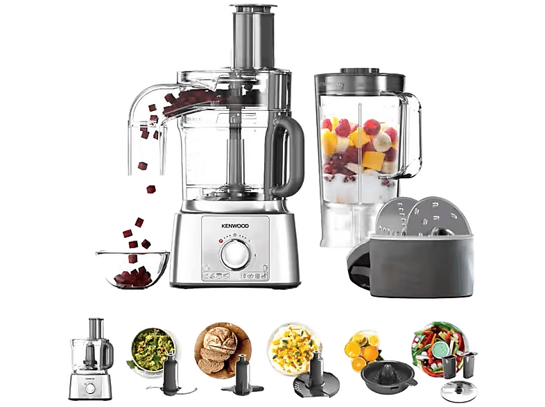 KENWOOD FDP65.820SI — Licuadora, 1000 W, Plata, 3 l