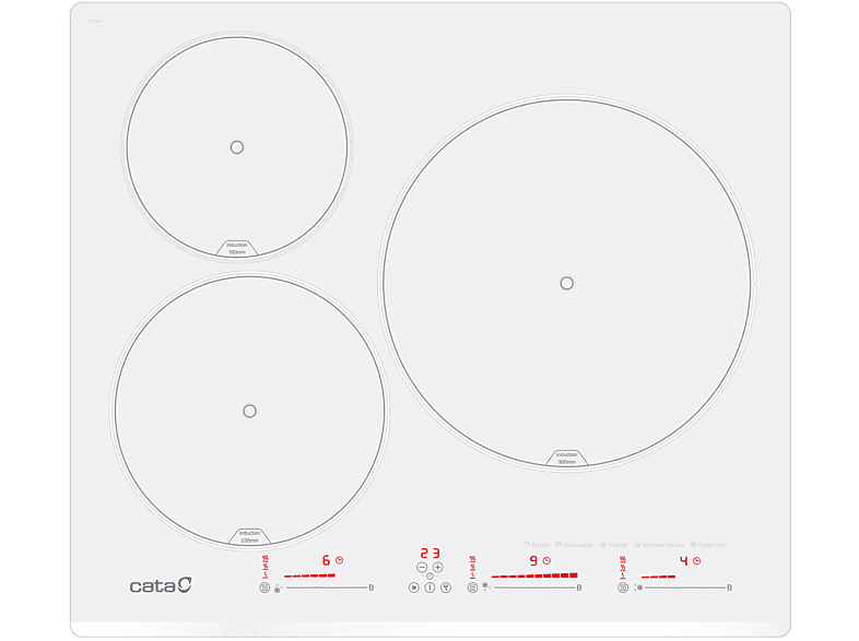 CATA INSB 6003 E2 WH — Placa de inducción, 59 cm, Blanco, 3 zonas
